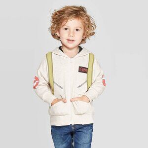2/$20 💥🆕 Ghostbusters Themed Beige Sweatshirt Full Zip Hoodie | Size 12m | 796